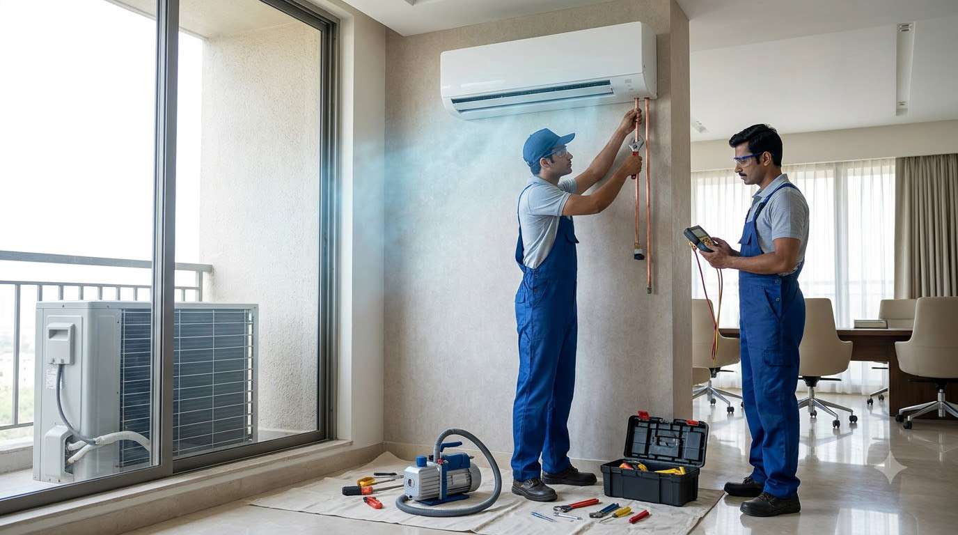 Split and window AC installation by Luft Conditioning technicians